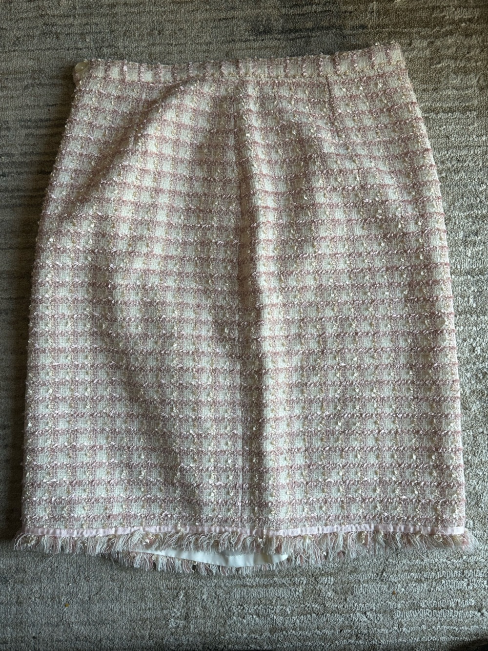 Vintage Bob Mackie Studio pink tweed pencil skirt